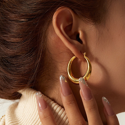 18K Gold Plated - Vintage Geometric Circular Earrings